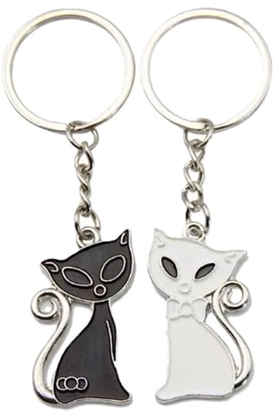 Scoby - Katten Sleutelhanger - Katten hanger - Poes - Cat keychain - Sleutel accessoire - Dieren sleutelhanger - Zwart en Wit