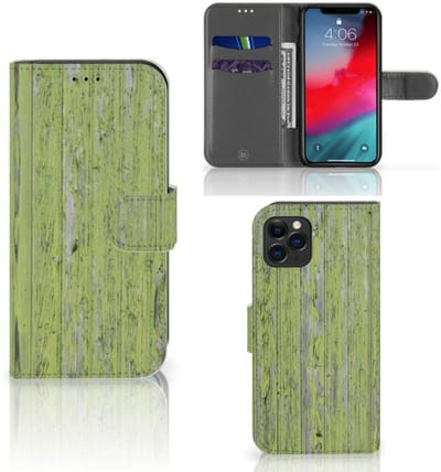 Apple iPhone 11 Pro Book Style Case Green Wood