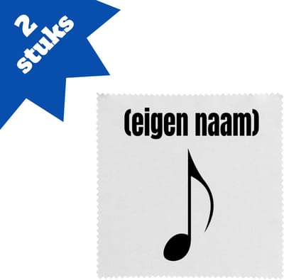 Akyol - muzieknoot met eigen naam brillendoekjes - Muzieknoot - muziek liefhebbers - iemand die houdt van muziek - verjaardag - cadeau - kado - 17,8 bij 17,8 cm - 2 stuks