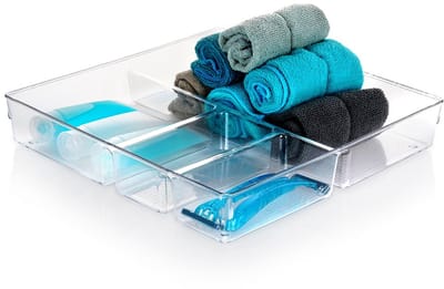 Vilde - Organizer met Vakken - 31x31x5,5 cm - Transparant - Voor Keuken en Kantoor