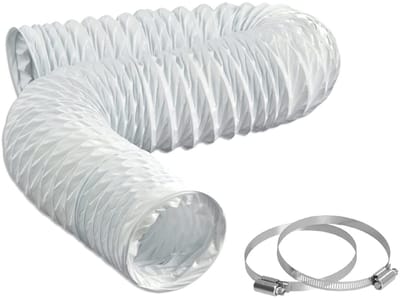 Dailygoods- Ontluchter Flexibele PVC - Afvoerslang Ø 80mm - Lengte 2,5m - Geschikt voor Wasdroger/Airco - Waterdichte Afdichting - Roestvrijstalen Klemmen