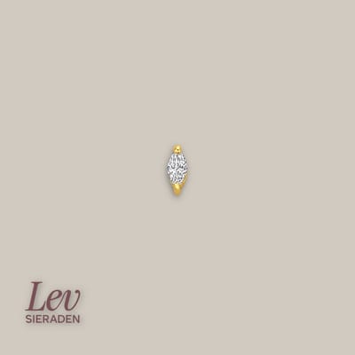 Lev Sieraden - Marquise labret 5mm - 925 zilver verguld