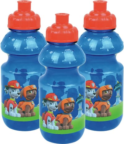 3x paw patrol bidon - 350 ml - kunststof - pop-up - drinkbeker - schoolbeker - beker - drinkfles voor school