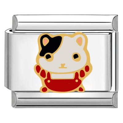 Quiges - Schakel - Bedel - 9mm - charms - Cartoon kat - Geschikt voor - armband - Schakelarmband - italy bedels armband