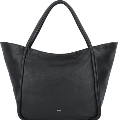 abro Leren Schoudertas Leather Dalia Shopper Willow Black / Gold Zwart