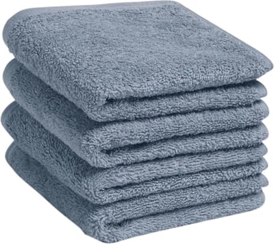 Yumeko gastendoekjes terry faded blauw 30x50 - 4 st - Hotelkwaliteit - Bio, eco & fairtrade