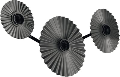 OSRAM DECOR Plisse wandlamp, 3 fittingen, E27, staal, donkergrijs, minimalistisch, design, lampenkap