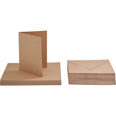 VBS Dubbele kaarten met enveloppen "Kraftpapier" 50 stuks