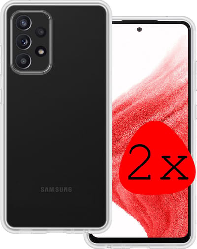 Hoesje 2 Stuks - Geschikt voor Samsung Galaxy A53 - Sterk & Shockproof - Case Siliconen - Back Cover - Telefoon Hoes - Transparant