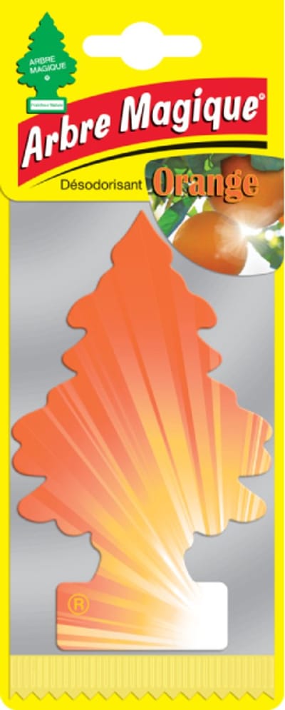 Orange Arbre Magique Geurboom Luchtverfrisser voor in de auto – Car Parfum – Geurboompje – Geurbooster – Wonderboom – Geurverfrisser – Nieuwe Auto – Autogeur – Autoparfum – Geurblad - Zomer Fris - Sinasappel