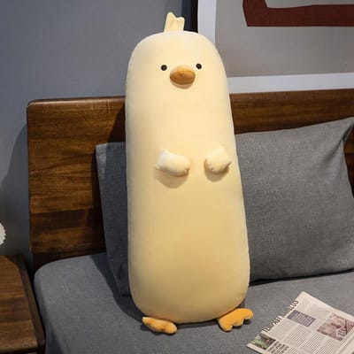 70~90Cm Eend Lange Kussen Gevuld Zacht Cartoon Dier Kuiken Kussen Knuffel Slaap Beensteun Pluche Verjaardagscadeau 70cm