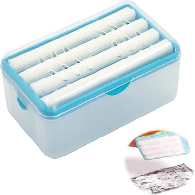 Multifunctionele Zeepdispenser van Foam Rubber, Handenvrij met Deksel voor Badkamer, Reis en Huishouding, Blauw, 1 Stuk