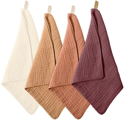Dailygoods- Gezichtsdoeken 4 Stuks - Zachte Washandjes - Absorberende Mousseline - Herbruikbare Gezichtshanddoeken - Ademend - 23x23 cm