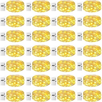 24 Stuks 3 Modi LED Sfeerverlichting met Timerfunctie, 2 m 20 LED Draadlichtjes voor Feest, Kerst en Bruiloft