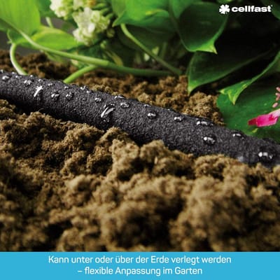 Druppelslang - Bevloeiingsslang - Zuinig Planten Water Geven - Bespaart tot 70% water - 15 meter - Zwart