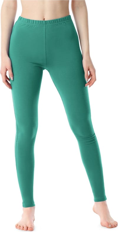 Bellivalini Dames Leggings - Sport - Vrijetijdsbroek - Katoen - Lang - Donker turquoise - M - BLV-BLV50-198-LE