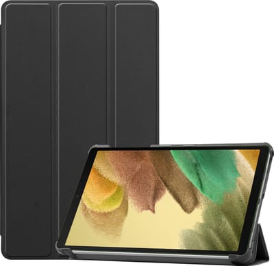 Hoes - Geschikt voor Samsung Galaxy Tab A7 Lite - Dun & Stevig - Trifold Bookcase - Hard Cover - Hardcover Book Case - Tablet Hoesje - Zwart