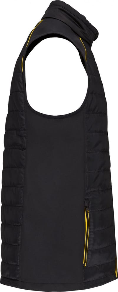 WK. Designed To Work Bodywarmer Day To Day in twee stoffen WK606 - Black / Yellow - XL