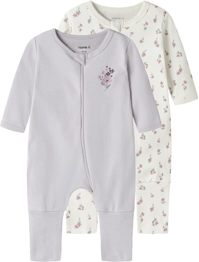 NAME IT - NBFNIGHTSUIT 2P ZIP FF FLOWER NOOS - Baby - Pyjamas