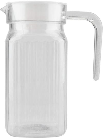 Transparante Acryl Kruik met Handvat en Deksel - Grote Capaciteit voor Ice Tea, Sap en Meer