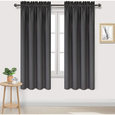 90% Verduisterend Gordijn Voor Woonkamer Voor Slaapkamer Verduisterend Gordijn 1Pcs 100x130cm&Rod Pocket grijze kleur