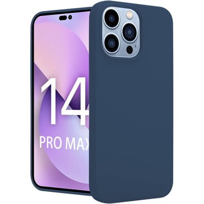 ShieldCase telefoonhoesje geschikt voor Apple iPhone 14 Pro Max silicone case - donkerblauw - Siliconen hoesje - Shockproof case hoesje - Backcover case
