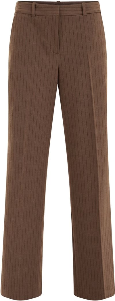 WE Fashion Dames slim fit pantalon met streep