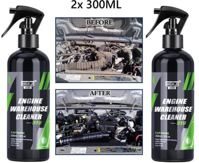 TLVX 2 stuks Krachtige Auto Motorruimte Reiniger Spray 300ML / Snel en effectief verwijderen Vet / Vuil / Vlekken / Motor Ontvetten / Schoonmaken onder de Motorkap / Langdurige Bescherming Auto / Engine Cleaner Protector / Kunststof Glans / Plastic