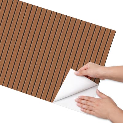 Coloray Meubel Wrap Folie - Bruin Meubelfolie - 50x100 cm - Plakfolie Meubels Verzadigde stroken - Decoratiefolie Zelfklevend - Rustiek Meubelfolie - Meubelfolie Zelfklevend - Badkamer decoratie - Texturen