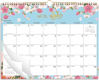 Wandkalender - Maandkalender - Planning 2021-2022 - Dikke Papier Kwaliteit - 38 x 29 cm - Bloemen