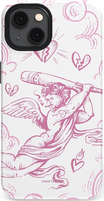 Casetastic Hoesje Geschikt voor Apple iPhone 13 Magsafe - Stijlvolle Beschermende Duo-layer Case - Engel Roze Liefde