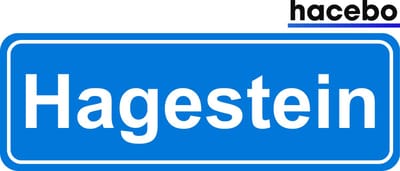 Hacebo - Plaatsnaam Sticker - 29x10 CM - Hagestein sticker - Verkeersborden sticker - grappige cadeaus - Hagestein