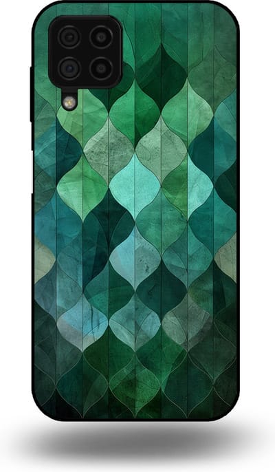Smartphonica Telefoonhoesje geschikt voor Samsung Galaxy A22 4G met groene bladeren opdruk - TPU backcover case green leaf design - Groen geschikt voor Samsung Galaxy A22 4G