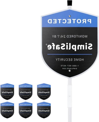 Veiligheidsbord Set - Waarschuwingsstickers Huis - Huis Beveiliging - Duurzaam Aluminium - 7 Delig - Zwart Blauw