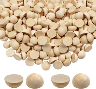 100 Stuks Houten Halve Bollen 10mm Onbehandeld voor DIY Handwerk en Thuisdecoratie