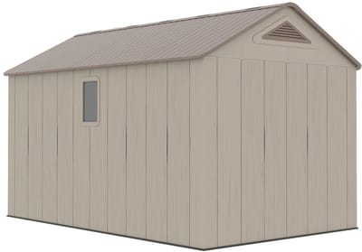 Vente-unique Tuinhuis van beige en bruine kunsthars HDPE 9,5 m² met vloer - dikte 22 mm - ANTEVA