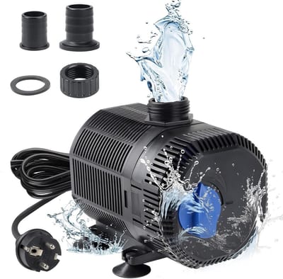 Krachtige Waterpomp voor Tuinvijver, 3000 l/h, Met Filter en 2 Nozzles, Ideaal voor Fonteinen en Aquaria, 10 m Kabel, 55 W