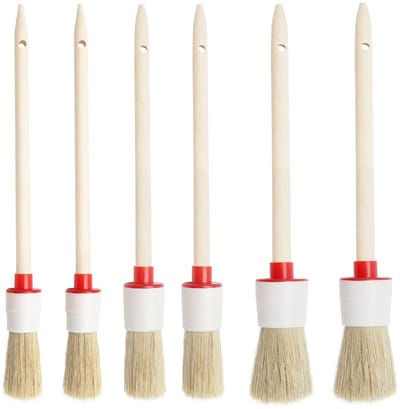 Dailygoods- Penselen Set van 6 Professioneel - Ronde Verfkwasten - Houten Borstels - 20/25/30 mm - Voor Schilderen van Muren - Geschikt voor Thuisgebruik