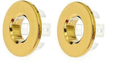 Dailygoods- Overloopring Goudkleurig - 2x Metalen Overloopringen - Geschikt voor Wastafels - Diameter 22-24 mm - Hoogwaardig Koper - Glanzend Afwerking - Wastafelplug