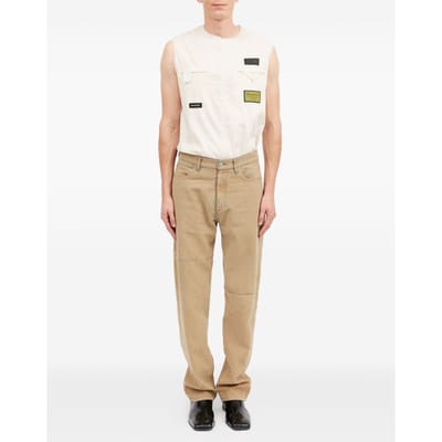 mm6 maison margiene jeans beige man vijf zakken