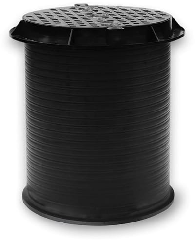 Kunststof Schacht - Verdeelput Aardput - Ondergrondse Leidingen - Lichtgewicht & Dicht - 600 mm Diameter - Zwart