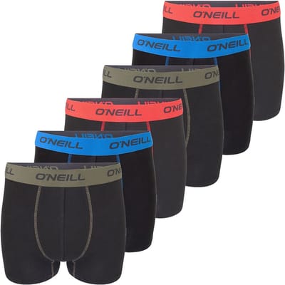 Boxershorts voor heren - 6 stuks, Basic katoen, Sportboxer zonder gulp, Zwart, Rood, Blauw, M t/m XXL