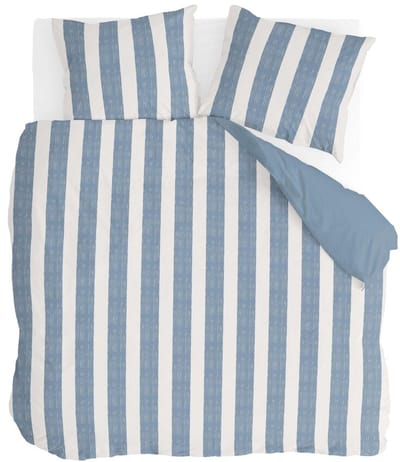 Byrklund Dekbedovertrek Ocean Stripes - 200x220 - 100% Polyester - Wit / Blauw