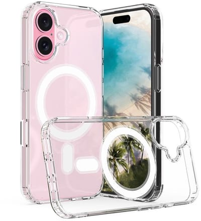 Transparant Hoesje Geschikt voor Apple iPhone 16 | Compatibel met MagSafe / Qi2 | Dun TPU | Back Cover met Magneet | Doorzichtig | Ultra Dun