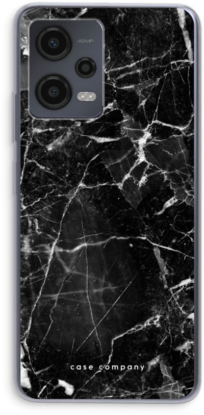 Case Company® - Hoesje geschikt voor Xiaomi Redmi Note 12 hoesje - Zwart Marmer - Soft Cover Telefoonhoesje - Bescherming aan alle Kanten en Schermrand