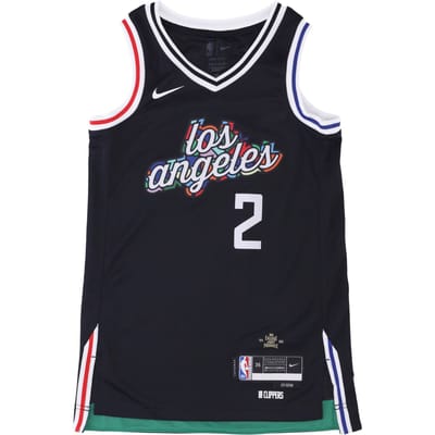 Basketbaltanktop voor heren Nba Dri Fit Swingman Jersey City Edition nr. 2 Kawhi Leonard Loscli Zwart