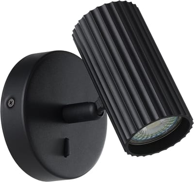 AHD® Wandlamp Binnen met Snoer - Wandlamp - Wandlamp Binnen - draaibare spot - Zwart - 11cm x 13cm x 11cm