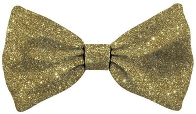Kerststrik Hond Glitter - Dierenkleding - Goud - M