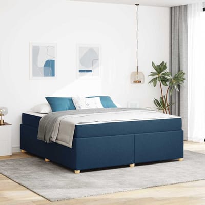 vidaXL - Bedframe - met - matras - Blauw - 180 - x - 200 - cm - Stof