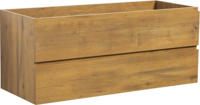 Badplaats Wastafelkast Angela 120 x 48 cm – Eiken – Hangend Wastafelmeubel Met Lades